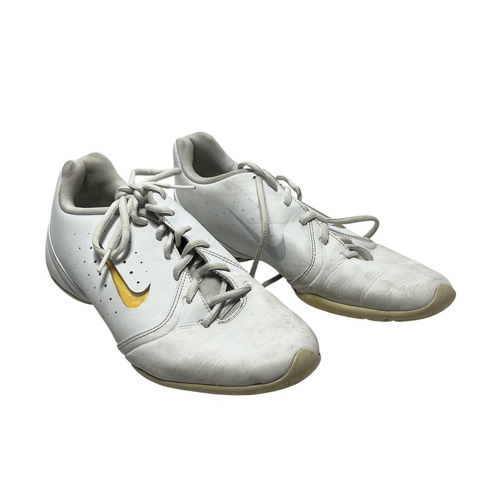Nike Cheer Dance Shoes Womens Size 10 White Gold Training Sneakers‎ 647937-100